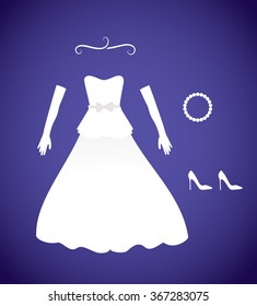 Wedding dresses collection vector