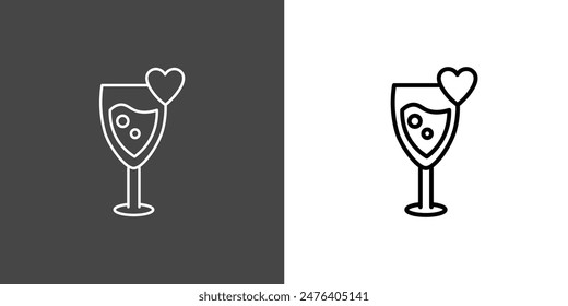 Wedding drink Outline Icon Vector Illustration