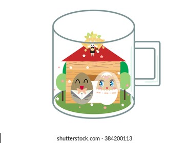 wedding Easter eggs on  Easter day cartoon vector