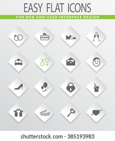 Wedding easy flat web icons for user interface design