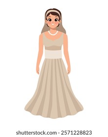 wedding elegant bride icon isolated