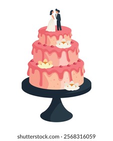 wedding elegant cake isolated design