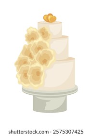 wedding elegant cake isolated design