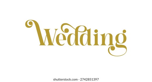 Wedding Elegant Gold Serif Typography – Luxury Romantic Wedding Design Element Vector EPS

