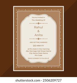 Wedding elegant invitation card or greeting card design template