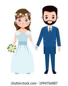 personajes de la pareja de los amantes de la boda