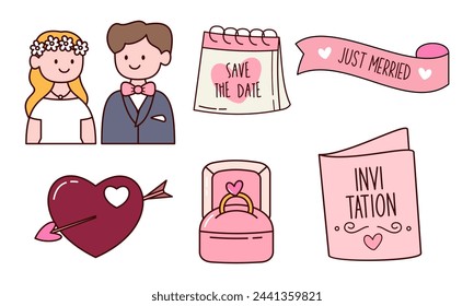 Wedding element collection vector logo