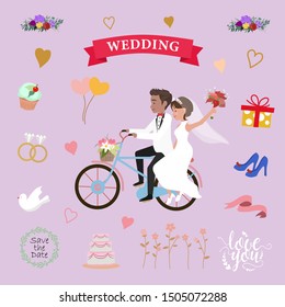 Wedding elements 1 vector, editable file as eps