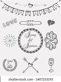 Wedding Elements celebration Handy illustration