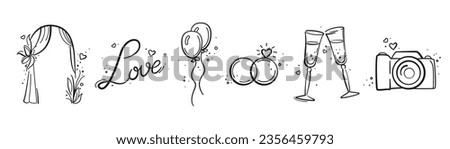Wedding elements collection. Wedding, bride, love, celebration. Timeline menu on wedding theme. Vector wedding  illustrations for invitations, greeting cards, posters
