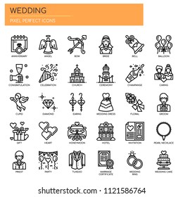 Wedding Elements , Thin Line and Pixel Perfect Icons