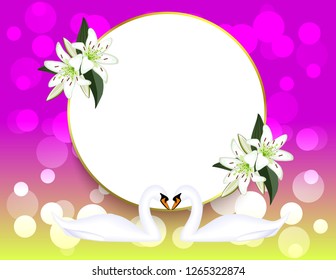 Wedding empty card swans