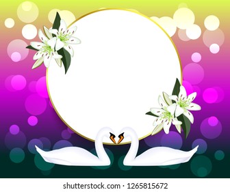 Wedding empty card swans