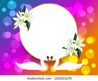 Wedding empty card swans