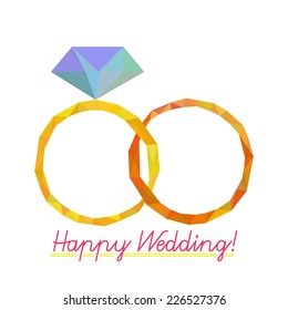 wedding or engagement ring with diamond
