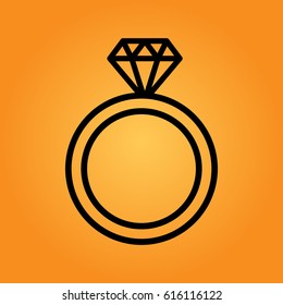 wedding or engagement ring with diamond