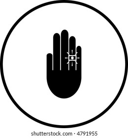 Hochzeitsring oder Verlobungsring in handwerklichem Symbol