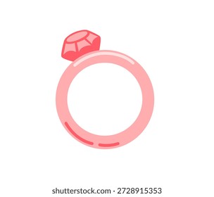 Boda o anillo de compromiso. Símbolo de propuesta, matrimonio y compromiso. Ilustración vectorial dibujada a mano.