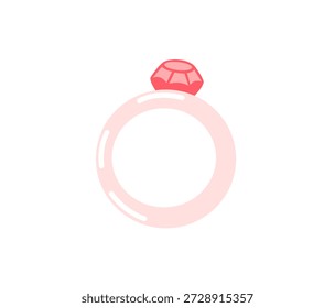 Wedding or engagement ring. Symbol of proposal, marriage and commitment. Hand-drawn vector illustration.