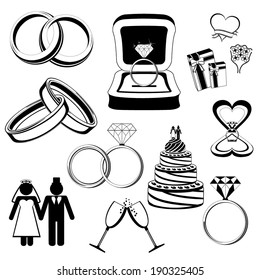 Wedding / engagement vector icons