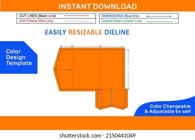 Wedding envelope and card design dieline template