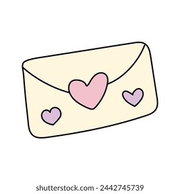Sobre de boda. Ilustración vectorial en estilo doodle.