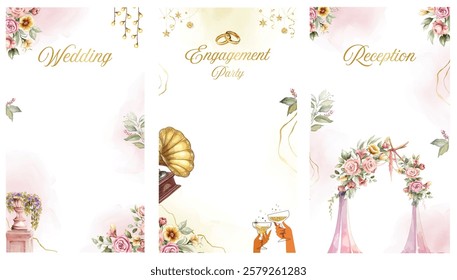 wedding event cards invite template 