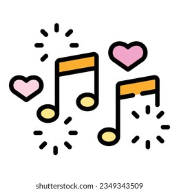 Wedding event music icon outline vector. Service manager. Ceremony party color flat