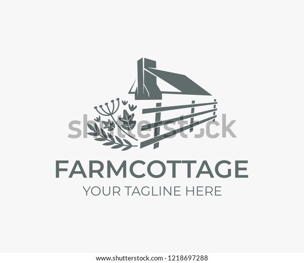 Wedding Farm Cottage Roof Chimney Fence Stock Vector Royalty Free