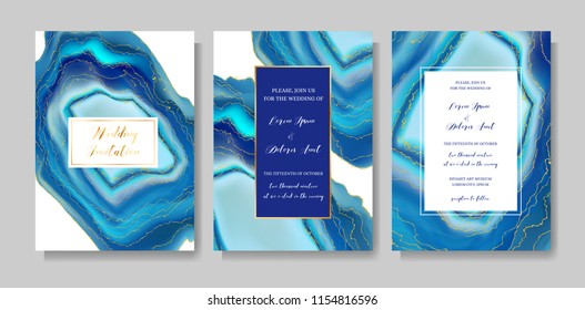 Wedding Fashion Geode Or Marble Template, Artistic Covers Design, Colorful Texture, Realistic Backgrounds. Trendy Pattern, Geometric Brochure, Save The Date Cards, Graphic Poster. Vector Illustration.