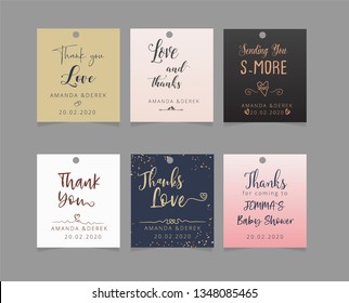 Wedding Favor Tag Template - Rustic / Hearts