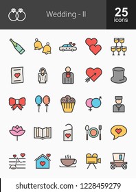 Wedding Filled Line Icons
