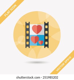wedding film flat icon with long shadow,eps10