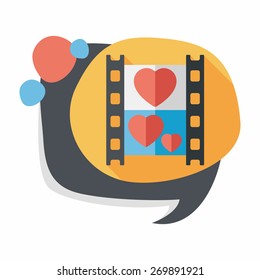 wedding film flat icon with long shadow,eps10