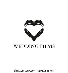 wedding film logo design, couple, film, love and wedding