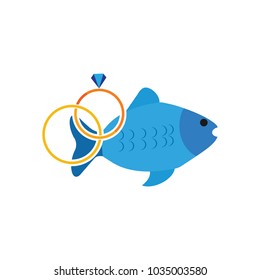 Wedding Fish Logo Icon Design