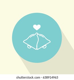wedding flat bell icon