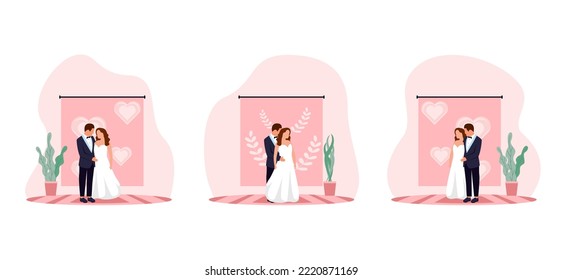 Wedding Flat Bundle Design Illustration