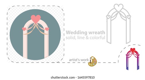 wedding flat icon. line icon