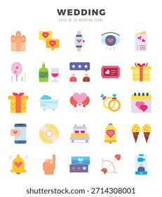 Wedding Flat icons collection. 25 icon set in a Flat design.