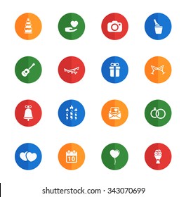 Wedding  flat icons for media