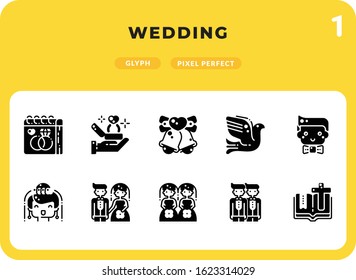 Wedding Flat  Icons Pack for UI. Pixel perfect thin line vector icon set for web design and website application.
