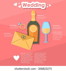 wedding. flat illustration
