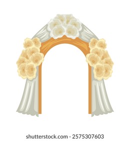 wedding floral arch decoration isolated