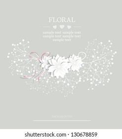 wedding floral card with place for text