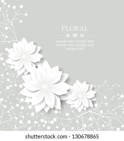 Wedding Floral Card With Place For Text