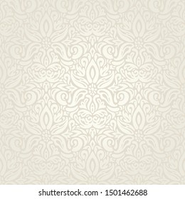 Wedding Floral decorative vintage Background Ecru Bege pale wallpaper pattern design 