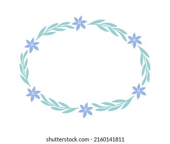 Wedding Floral Frame with Spring Flowers. Vector illustration