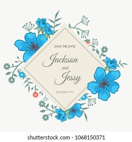 Wedding Floral Frame Square Template