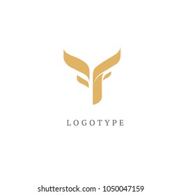 Wedding floral icon. Luxury retro emblem. Cosmetics, Spa, Beauty salon, Decoration, Boutique vector logo. Royal Jewelry, Yoga, Premium Logo. Resort and Restaurant design illustration. Letter Y vector 